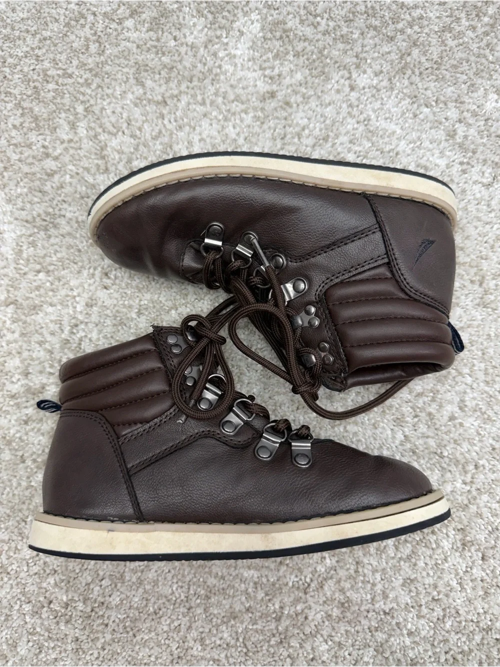 Nautica Boys Alize Youth Faux-Leather Lace-up Ankle Boots Size 1